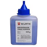 Würth Kreidepulver 250g Flasche blau 07137008 - ideal für Schlagschnüre, Schlagschnugeräte, Bauschnur, Maurerschnur für Innen- und Außen