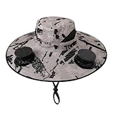 Tuxxjzm Solar-Fächer-Hüte für Herren, Solar-Fischerhut, breite Krempe, UV-Schutz, tragbarer Sonnenhut für Wandern, Strand, Damen, Golf, Camping, Reisen, Sport, Sommer, Väter, Hellgrau