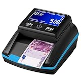 Banknotenprüfer & Geldzählmaschine 2in1 STANEW,Professioneller Banknotendetektor, Falschgelderkennung mit UV/MG/IR für EUR, USD, GBP, LCD Display Schwarz Blau