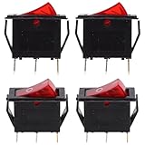 NUOBESTY 4 Stück Universelle Kippschalter für Elektroherd Ersatz Wippschalter aus Kunststoff Kompatibel mit Elektrischen Bratpfannen und Kochtöpfen Einfacher Austausch für Küchengeräte