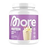 MORE Protein, Vanille-Eiscreme, 600 g, Mix aus Whey Konzentrat und Casein ideal zum Muskelaufbau und -erhalt, mit Laktase, geprüfte Qualität - made in Germany