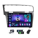 Android 14 Autoradio Carplay Android Auto für Volkswagen Golf 7 2013-2017 mit 10 Zoll HD 2K Touchscreen mit Bluetooth 5.0 4G WiFi DSP EQ GPS-Navigation FM/RDS SWC+Rückfahrkamera(B,M160CP)