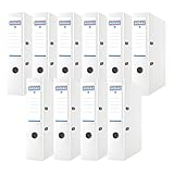 DONAU Premium Ordner Breit 10er Pack/DIN A4 / 7,5 cm / 10 Stück/Weiße/Kunststoffbezug PP/Carton Papier Schlitzordner Büroordner Aktenordner Ringordner/Grünen Punkt
