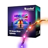 Nanoleaf PC Screen Mirror LED Strip, 2,5 m RGB IC Zickzack Streifen, nahtloser Halt an Bildschirme bis 32“, smarter USB-C Gaming Lichtleiste, direkter Musik Sync & Dynamische Szenen via Desktop App
