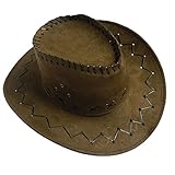 Täglich Drahthut, Cowboyhut, formbar, breite Krempe, Sonnenhut, Cowboyhut, Stirnband für Herren, coffee, Einheitsgröße