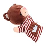 Kisangel Handpuppe Bär Plüsch Kuscheltier Handspielzeug für Storytelling Requisit Eltern Junge Mädchen Interaktion Niedliches Tier Design für Vorschule Bühnenpuppen und