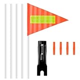 4 Ft Fahrrad Wimpel Reflektierende Fahrradflagge Fahrrad Sicherheit Flaggen mit 5 Stück Stange Hohe Sichtbarkeit Verstellbare Fahrradfahne Wasserdicht Sicherheits Wimpel für Freien Radfahren