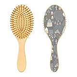 Bunnypolar Bärenwälder Holzbürste Holzpaddelhaarbürste Holzhaarbürste für Frauen Naturhaarbürste