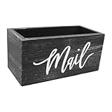 Kuntesetty Briefablage Holz Briefhalter Mailbox Dokumentenbehälter Organizer Aus Holz Handgemacht Platzsparend für Zuhause Büro Geschenk Arbeitszimmer, Schwarz