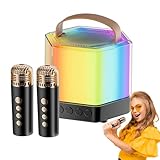 Karaoke-Maschine für den Außenbereich, tragbarer Lautsprecher mit Mikrofon, tragbarer Lautsprecher mit Mikrofon, Sound-Musik mit reichhaltiger Gesangsbegleitung für Outdoor-Aktivitäten, Fies