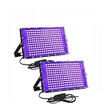 UV-LED-Licht, 1/2er-Pack 300 W 216 LED UV-Flutlicht Ultraviolette Bühnenlampe 395 nm fluoreszierendes UV-Schwarzlicht DJ-Disco-Party-Bühnenhintergrundlicht für UV-Gelnägel und Ultravioletthärtung (2