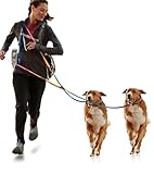 2Pcs Hands Free Hundeleine für große 240cm Seil Crossbody Hundeleine Reflektierend für Joggen und Laufen,Verdickte Freihandleinen,Nylon Doppelleine mit 2 Karabiner,Hundeleine (Farbe, 2 Stück)