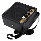 Ipetboom Tragbarer Mini mit Klarem High Fidelity Sound Einstellbarem Audioeffekt Kompakt für Elektrische und Akustische Gitarren Inkl Audioanschluss und Adapter Schwarz ohne Batterie