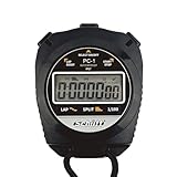 Schütt Profi Stoppuhr PC-1 | Wasserdicht IP67 | Ganz einfach: nur Start - Stopp & Reset | Display & Ton EIN- & Ausschaltbar | Großes einzeiliges Display | Druckpunktmechanik