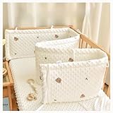 ZIROXI Bettumrandung Kinderbett, Weich,Polyesterfaser Bettumrandung Baby, Umfassender Schutz Babybett Nestchen Bettumrandung für Die Sicherheit des Babys,140x28cm