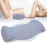 SAHEYER Lendenwirbelkissen Orthopädisches Lendenkissen aus Memory Foam, Ergonomisches Rückenkissen & Lendenwirbelstütze für Bett, Sofa, Stuhl, Auto und Bürostuhl, Grau