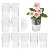 Yonuaret Transparente Selbstbewässerungstöpfe - 10-teiliges Mini-Pflanzset mit Wasserreservoir,Bodenbewässerungstöpfe Für Zimmerpflanzen - Für Sämlinge Kakteen Zimmerpflanzen Hausgarten Hof Balkon