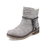 Rieker Damen Ankle Boots Y7463, Frauen Stiefeletten,halbstiefel,Kurzstiefel,uebergangsschuhe,uebergangsstiefel,flach,Stiefel,grau (40),39 EU / 6 UK