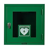 MedX5 Universal Defibrillator Metallwandkasten für Innenbereiche mit Defi-Standortschild, abschließbar