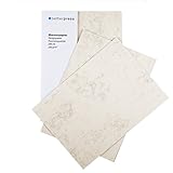 Betterpress® 50 Blatt Marmorkarton chamois 200 g, A4 – Beidseitig Marmoriertes Papier in hochwertiger Qualität – Druckerpapier marmoriert ideal als Speisekarte, Zertifikat und Urkunde