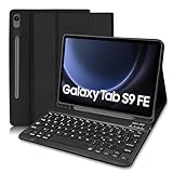 Tastatur Hülle für Samsung Tab S9 FE 10.9 Zoll/ Samsung Tab S9 11 Zoll 2023, Deutsches QWERTZ Tastatur für Samsung Tab S9 FE/ Samsung Tab S9, Schutzhülle mit Samsung Galaxy Tab S9 FE 10.9 Zoll, Schwar