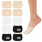 10 Paar Zehlinge Damen Füßlinge Halbsocken Zehlinge Socken mit Rutschfestem Silikonpunkte Unsichtbare Atmungsaktive Ballerina Socken Vorfußsocken Zehentopper Liner für High Heels (3 Farben)