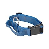 JULIUS K-9 100HA-K-B-2015 Color & Gray K9-Halsband mit Haltegriff, Sicherheitsverschluss und Logo, 40 mm*38-53 cm, verstellbar, blau-grau, 40 mm (38-53 cm)