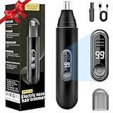 Nasenhaartrimmer, Nasenhaarschneider USB Wiederaufladbar, LCD Display Nasen und Ohrhaartrimmer, IPX7 Nasenhaarentferner entfernen Nasen-/ Ohrhaar, Nose Hair Trimmer für Herren und Frau