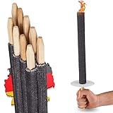Panteer ® Fackeln für draußen - 10 Stück 45 Min. Brenndauer - Made in Germany - Für eine Wanderung mit Kindern oder Freunden, ideal im Garten oder zu Ostern/Silvester - Mit Handschutz