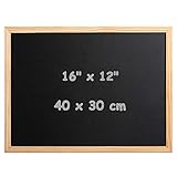 DOEWORKS Kreidetafel A3 40 x 30cm, Kleine Tafel zum Aufhängen für Küche Schule Büro, Kreidetafel mit Holzrahmen