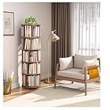 METTEOR Bücherregal, 360° drehbarer Bücherregalturm, freistehendes Bücherregal, schmales Bücherregal aus Holz mit 4 Ebenen für Schlafzimmer, Wohnzimmer und Arbeitszimmer (5 Ebenen)