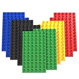 Guihumz 10 Stück Bauplatte Groß Platten 19cm x 9.5 cm Große Grundplatte Kompatibel mit großen Bausteinen Aller führenden Marken (10pcs(2*Rot+2* Grün+2*Blau+ 2*Gelb+ 2*Schwarz))
