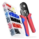 Lsydgn 1200PCS Crimpzange Kabelschuhe Set, Aderendhülsen Set Mit Crimpzange Und Abisolierzange,Aderendhülsenzange, Krimpzange Für Schrumpfverbinder Hsc8 6-4A, Premium Ergonomischer Griff Crimp Tool