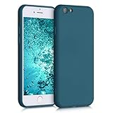 kwmobile Hülle kompatibel mit Apple iPhone 6 / 6S Hülle - gummierte TPU Silikon Handyhülle - Schutzhülle für kabelloses Laden - Case in Petrol matt