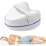 Perffi Kniekissen für Seitenschläfer I Orthopädisches Bein-Kissen für schmerzfreien Schlaf I Ergonomisches Lagerungskissen aus visco-elastischem Memory-Schaum I atmungsaktiver Bezug, (White)