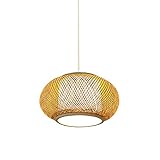 Moderne Kronleuchter-Leuchte, Retro-Bambuslampe, manuell gewebt, natürlicher Bambus-Kronleuchter, Bambus-Kronleuchter, handgefertigte Rattan-Lampe, hochwertige Beleuchtung geeignet (Größe: XL)