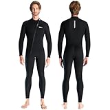 Neoprenanzug 3mm Vollständiger Neoprenanzug Herren Neopren Tauchanzüge Sretch Langarm warm halten Vorderer Reißverschluss Erwachsene Tauchanzüge für Tauchen Schnorcheln Surfen XL Größe