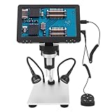 Bildschirmmikroskop, Lötmikroskop, LCD Digital Mikroskop Für Münzen, 7 Zoll Digitales USB Mikroskop, Mit 8 Einstellbaren LED Leuchten, Für Löt, Uhr Und Telefon-Reparaturwerkzeuge