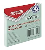 OFFICE PRODUCTS 14047611-02 Haftnotiz 76 x 76 mm, 1 X 100 Blatt, Pastellfarbe/grün