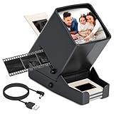 LED Diabetrachter für Alte Dias, 35mm Negativ und Diaprojektor Dia-Betrachter, mit 3-fache Vergrößernder und USB Stromkabel