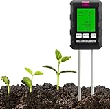 SenZjx Bodenmessgerät 6-in-1 Bodentest Messgerät - Multifunktionaler Bodentester für Fruchtbarkeit, Temperatur, Licht, pH-Wert, Bodenfeuchtigkeit und Umgebungsfeuchtigkeit (Bodentest Messgerät)