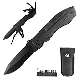 MeoZynxadril Multitool Taschenmesser, Edelstahl Klappmesser, mit Schraubendreher, 10 in 1 Multifunktionsmesser, Klappmesser Einhandmesser, Taschenmesser Personalisiert, für Männer, Vatertagsgeschenk