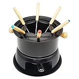 Pvczool Mini Rostfreier Fondue Topf Set KäSe Schokoladen Fondue 6 Gabeln Tauchen und Abnehmbarer Topf Schmilzt SüSsigkeit Sauce Tauchen