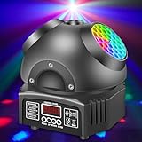 DJ Discolicht Partylicht, Moving Head - T115,LED RGB Licht DJ Projektor Musikgesteuert DJ Disco Lichter, DMX Effektstrahler,Für KTV Familientreffen Hochzeit Geburtstag Halloween