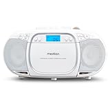 MEDION E66476 Stereo Sound System (Boombox, CD-Player, MP3, Kassette, tragbarer Kassettenspieler für Kinder, UKW Radio, AUX, Kopfhörer, Netz & Batterie) weiß