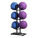 Vertikales Sportball-Aufbewahrungsregal – mehrstöckiger Metallständer für Fußball und Basketbälle – langlebiges Eisenregal für Aufbewahrung und Aufbewahrung von Sportgeräten