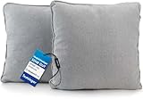 DYNMC you Sofakissen mit Füllung und Bezug - 2er Set 40x40cm mit Viel Füllung - VERGLEICHSSIEGER SEHR GUT - Rückenkissen mit Oeko TEX Baumwoll-Bezug - Bequeme Dekokissen - Couchkissen Grau