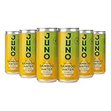 Juno Bambuswasser - Saftiges Mango Sprudelwasser - Box mit 6x250ml - Schlanke Dosen - Kalorienarm, vegan, natürliche Antioxidantien und Vitamine