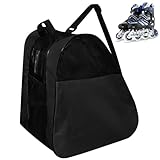 ADERTOS Inliner Tasche Rollschuhetascher Schwarz Skatertasche Skischuhtasche mit Verstellbar Trageriemen Gross Ice Skate Tasche Eishockey Bag Schlittschuhtasche für Eishockeyschlittschuhe