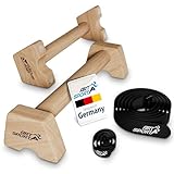 ArtSport Liegestützgriffe aus Holz L - Calisthenics, Parallettes, Liegestütz Barren, Indoor & Outdoor, ergonomische Handstand Griffe